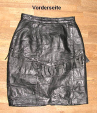 knielanger schwarzer LEDERROCK