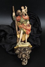 Skulptur Heiliger Christophorus mit Christkind, Holz