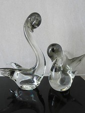 2 Bleikristall Figuren Joska  Vögelpaar Schwann 2 St. Höhe 11- 17cm Top Zustand