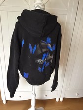 LE PAPILLON ? cooles Kapuzen Sweatshirt schwarz Gr. L  mit Aufdruck 