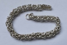 Dickes Armband Königskette 925 Silber rhodiniert Vintage 70er bracelet silver