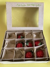 Vintage Weihnachtskugeln Trauben Christbaum Glocken Glas Rot DDR Erdbeere Kugel