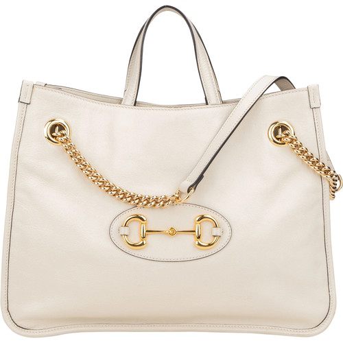 Gucci white leather horsebit - white,
