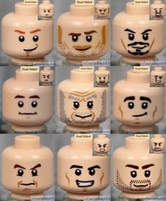 LEGO - 9x Male Heads Lot -