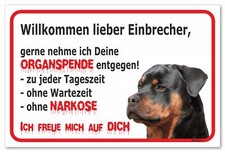 Schild - Vorsicht Rottweiler