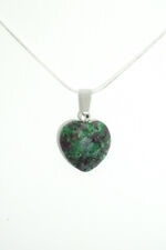 Silberkette mit Herz aus Rubin-Zoisit