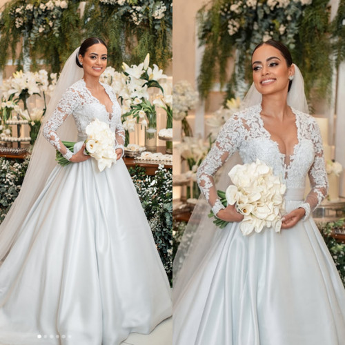 Satin brautkleider - satin,