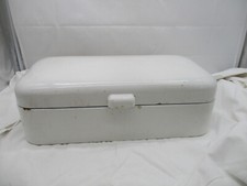 Antiker Emaile Brotkasten Kasten „Klassisch Weiß“ ~ 1920/50 Jahre