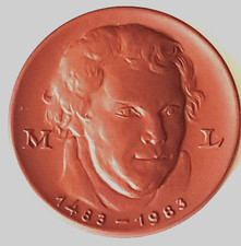 Meissner Porzellan Manufaktur -500 Jahre Martin Luther 1483-1983, braun