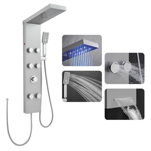 Duschpaneel edelstahl 90cm led - 90cm,