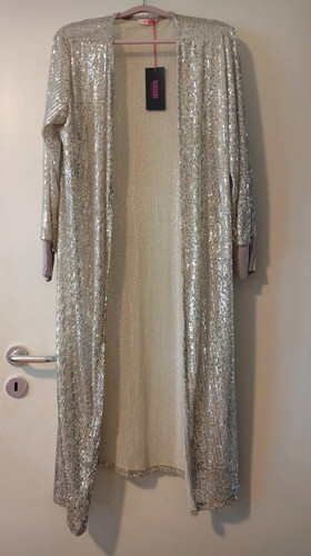 Wasabi longcardigan silber - longcardigan, mit