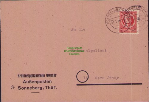 B17288 brief sbz thüringen - sbz,