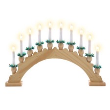 Schwibbogen Lichterbogen 10 Lichter aus Echtholz Weihnachtsbeleuchtung 10flammig