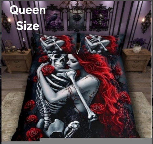 Gothic bedding set red rose - gothic,