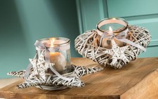 Windlicht Weide Herz Stern