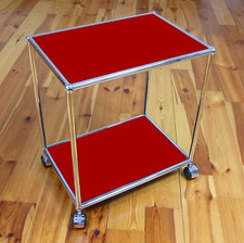 * USM Haller Beistelltisch Nachttisch & Rollen Rot Rubinrot TV Ständer * Regal *