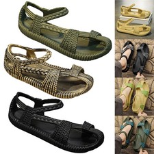Herren Strandsandalen Stroh Sandalen Freizeit schuhe Outdoor Strand  Flip-Flops