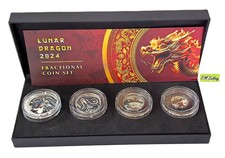 1 Silber Set Lunar Dragon 2024 Fiji - Originalbox mit Zertifikat