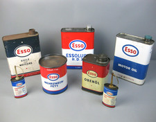 Konvolut alte Öldosen Esso Öl Oel Kanister Öldose Blechdose Werbung Oldtimer