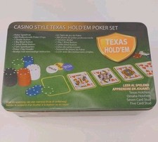 Gebraucht TEXAS HOLD'EM POKERSET IM CASINO-STIL Andere 2 SpielkartenSets Neu DE