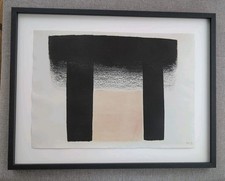 Rupprecht Geiger, Titel: Rot zwischen Schwarz, Farblithografie, handsigniert 