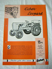 altes original Traktor Prospekt - Eicher Leopard - 15 PS Schlepper Landmaschine