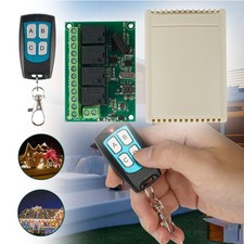 DieseRC DC 12V Funk-Fernbedienungsschalter,6-30V 4-Kanal Funk-Relais-Empfänger