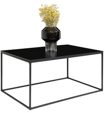 Tisch Couchtisch - Schwarz, Stahl, 60x90x45cm Beistelltisch Wohnzimmertisch Cube