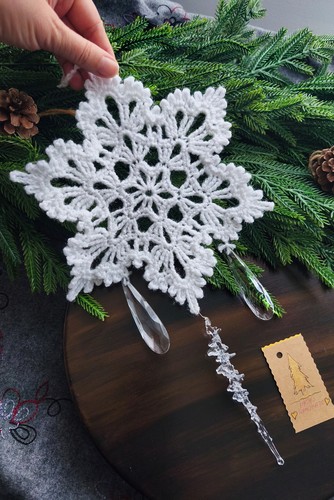 Große schneeflocke makramee - große,