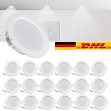 LED Einbaustrahler Dimmbar Deckenleuchte Flach Rund Panel Bad Spot 230V IP44 DHL
