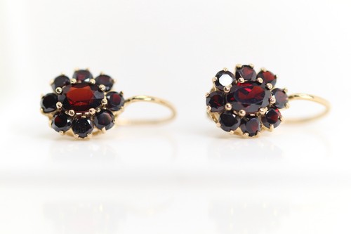 Vintage granat gelbgold - granat,