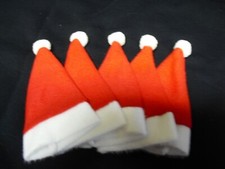 Nikolausmütze mini 6x12cm 5 Stück rot/weiss Filz ohne Draht