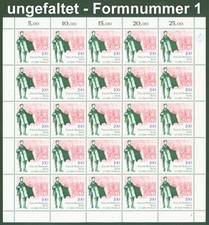 Berlin West 1990 - Drehorgel Leierkasten - Nr. 872 Bogen ungefaltet Formnummer 1