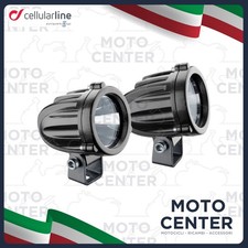 KIT LED MOTORRAD SCHEINWERFER 10W ZUSATZSPOT INTERPHONE CELLULAR LINE MIT ZULASSUNG