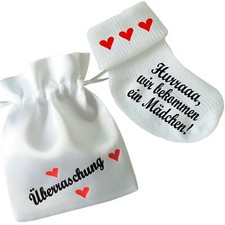 Söckchen Babysocken Junge oder Mädchen bekommen Schwanger MIT oder OHNE Säckchen