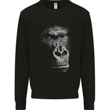 Groß 3D Gorilla Gesicht Ecology Herren Sweatshirt Pullover