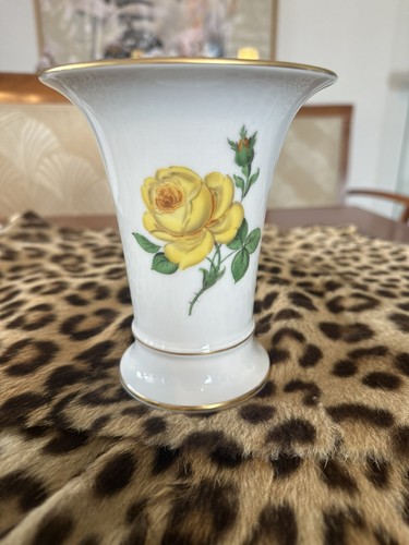 Meissen vase gelbe rose cm - gelbe, 14