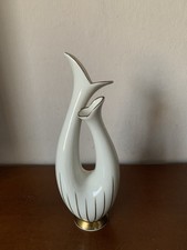 Porzellan Vase mit Doppelhals, 50er 60er Jahre, Mid Century Höhe 21 cm Seltmann
