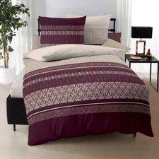 Kaeppel Fein Biber Bettwäsche Valencia bordeaux 2tlg 135 x 200 80 x80 cm