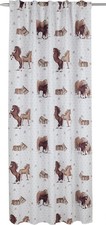 Albani 288267 Schal Vorhang mit verdeckten Schlaufen Pferd, Dimout 245 x 135 cm