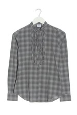 CALIBAN Hemd-Bluse Damen Bluse Gr. DE 40 hellgrau-wollweiß-schwarz Casual-Look