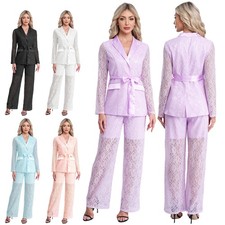 Damen Blazer Und Weite Hose Abend Outfits Revers 2 Teile/Satz Bräutigam Anzug