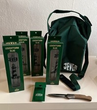 4 Jever Leuchtturm Gläser Biergläser 0,3l Sammlerglas selten Kühltasche Messer