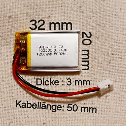 Lipo akku 402030 v - 3,7,