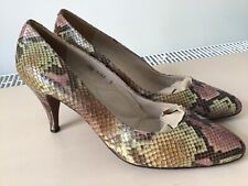 Vintage Pumps Lucalsax Größe 7 / 40 mehrfarbig Schlangenleder Ledersohle