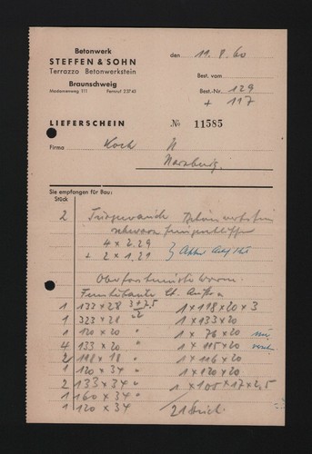 Braunschweig rechnung 1960 - braunschweig,,