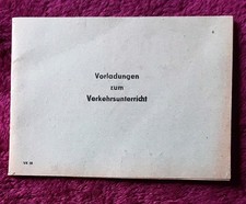 Original DDR, komplettes Heft mit Vorladungen zum Verkehrsunterricht  1975