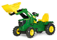 Rolly Toys John Deere 6210R Trettraktor, Frontlader, 3-8 Jahre, Luftbereifung