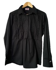 Umani Damen Langarmhemd, Größe 40, Schwarz, Top