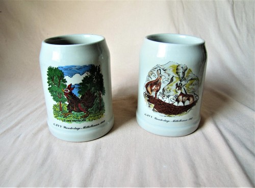 Vintage bierkrug - 2x,